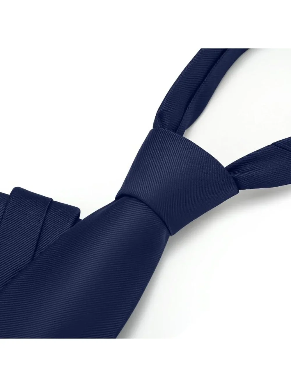 Men's Navy Blue Twill Diagonal Textured Silk Formal Necktie For Business Dress